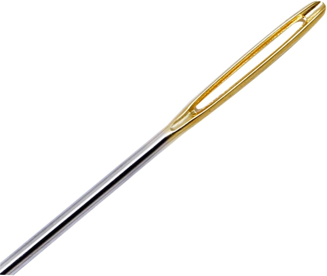 IWOWHERO 18pcs Tail Needles for Knitting Sewing Large Hole Set Carbon Steel Embroidery Cross Stitch Craft Projects Storage