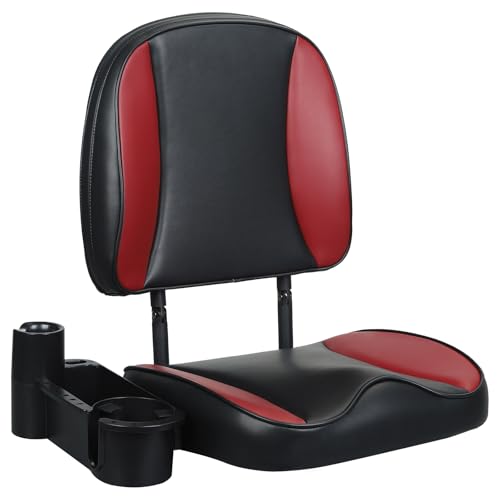 ERGOSEAT Centric Klappbarer Bootssitz (Schwarz/Rot/Schwarz)