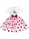 FYMNSI 3 Geburtstagkleid M�dchen Kinder 3. Geburtstag Outfit Erdbeere T�t�rock Kurzarm T�ll Prinzessin Partykleid Festliches Festkleid Taufkleid Sommerkleid mit Stirnband Fotoshooting Rosa 3 Jahre