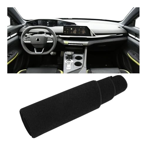 Coche Fundas Salpicadero Compatible Con Changan Para UNI-V 2022 2023 2024 Cubierta Salpicadero Coche Alfombrilla Parasol Evita La Luz Almohadilla Antideslizante(A Black Side)