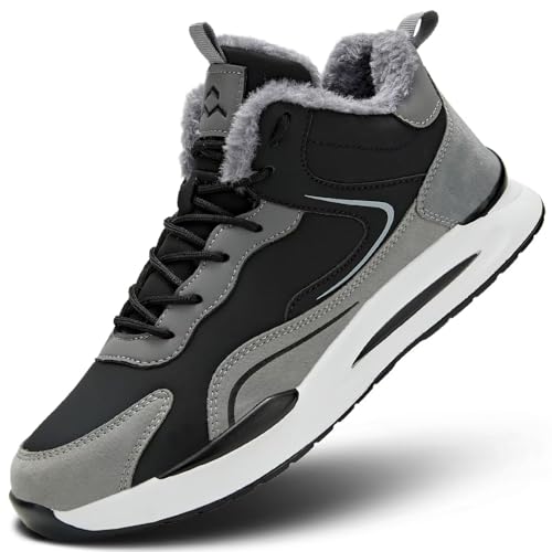 Kvovzo Mens Snow Winter Shoes Fur Lined Warm Sneakers Lightweight Comfortable Outdoor Boots Sole Soft