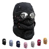 【All-Round Thermal Protection】This winter thermal hat with glasses is built with thick cotton and fleece lining to deliver full warmth in extreme cold. The insulated design functions as a thermal hat with face mask, offering reliable windproof and snowproof coverage for your head, ears, mouth, and neck