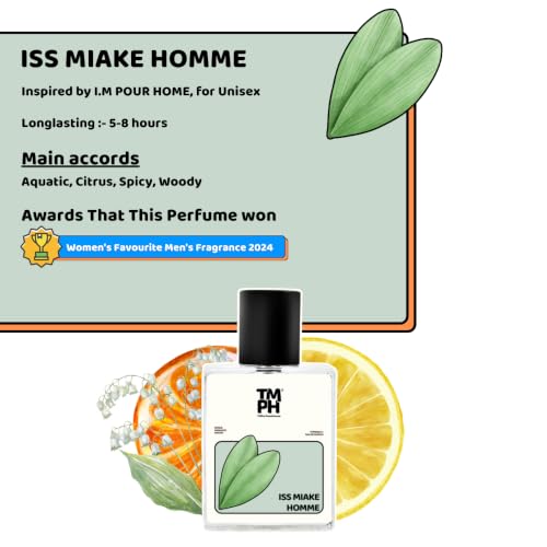 Image of TMPerfumehouse ISS MIAKE HOMME EDP for Men & Women | Fresh, Aquatic & Long Lasting Perfume Spray | Citrus, Aromatic & Woody Fragrance | Luxury Gift for Him & Her | TMPH |50ml