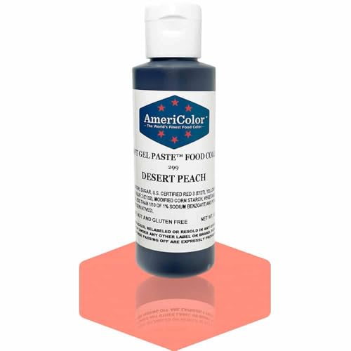 AmeriColor, Desert Peach, 4.5 Ounce Bottle, Soft Gel Paste Food Color