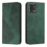 Mo-Somnus Kompatibel mit Motorola Moto G72 Hülle, Schutzhülle Motorola Moto G72, Magnet PU Leder Tasche Handyhülle Motorola Moto G72, Klappbar Motorola Moto G72 Brieftasche Klapphülle (Grün)