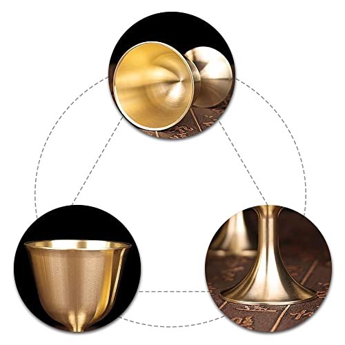 Yeekidaij 2 Pcs Wine Cups Brass Wine Glasses Sleek Wine Goblets For Champagne Whiskey Cocktail #TOP4
