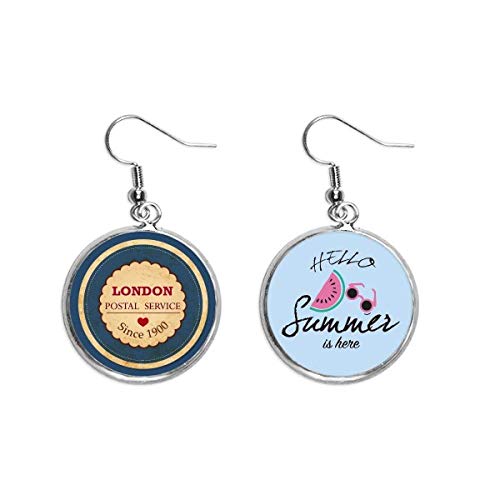 Pendientes de sandía de estilo británico Londres para el lóbulo