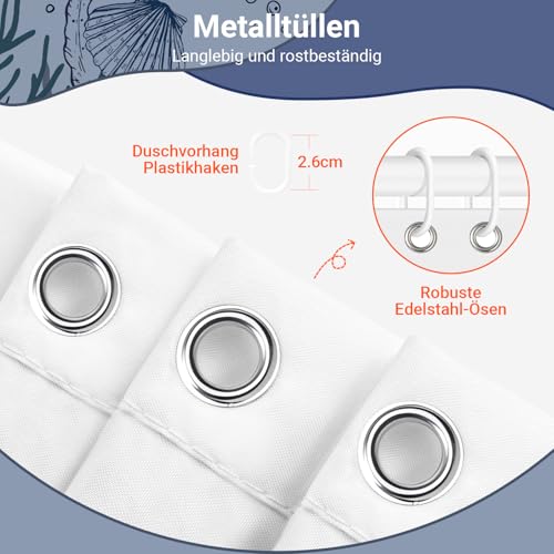 Rideau de douche imperméable avec bande de poids pour rénover sa déco - 5