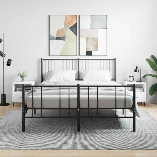 Lot de 2 tables de chevet blanc en bois d'ingénierie chic - 3