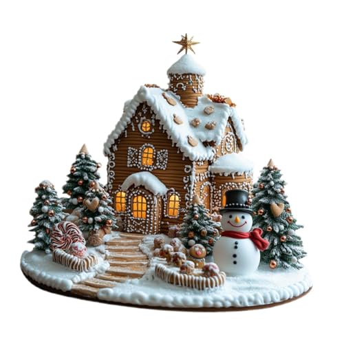 Christmas Gingerbread House Tabletop Ornament 6.7x7.8inch for Office Desktop|Home & Garden |1 Christmas House Tabletop Ornament