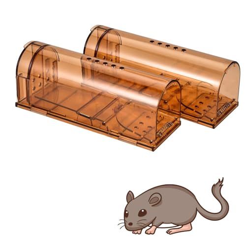 BEYOURCHOI ネズミ捕り ねずみとり 踏み板式 ネズミ捕り ねずみ駆除 筒型 小型ネズミ専用 ネズミ捕獲器 マウストラップ 捕獲器 ネズミ捕り器 ねずみ駆除 ねずみ ハツカネズミ 簡単設置 再利用可能 (コアー 2個セット)