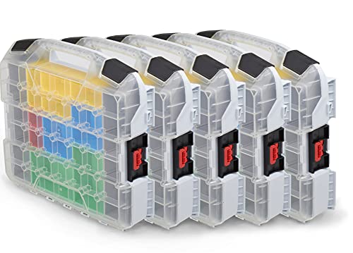 L-BOXX Sortimo W-BOXX 102 grau inkl. Insetboxes 5er Set | Sortimentskasten L-Case | Schraubenbox Aufbewahrung mit Deckel | Kleinteilemagazin Alternative