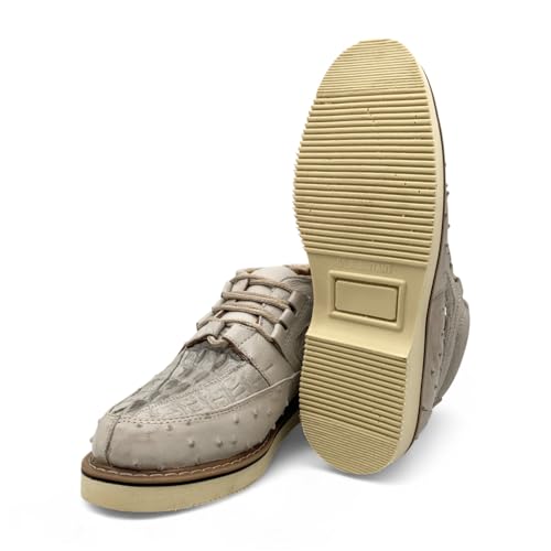 Mens Embossed Crocodile Ostrich Print Leather Lace Up Shoe3