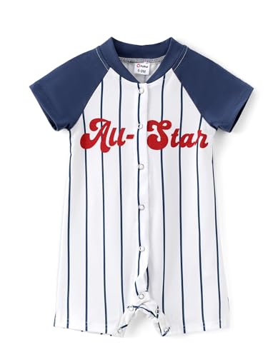 Image of PATPAT Sport Jersey Outfit Cute Baby Boy Girl Short Sleeve Onesie Romper Newborn Jumpsuit Summer Clothes 0-18 Months