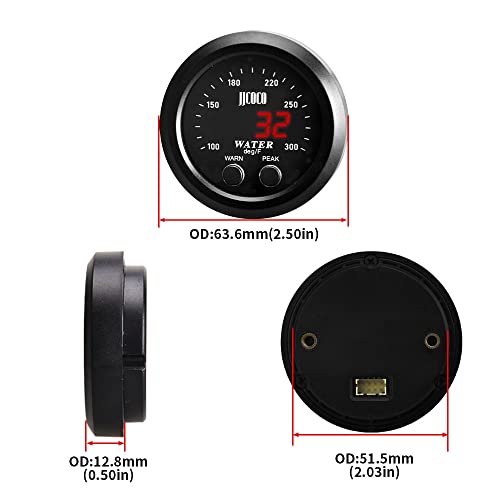 image for CNRAQR Universal 52mm Water Temperature Gauge with 1/8 Npt Sensor Car 