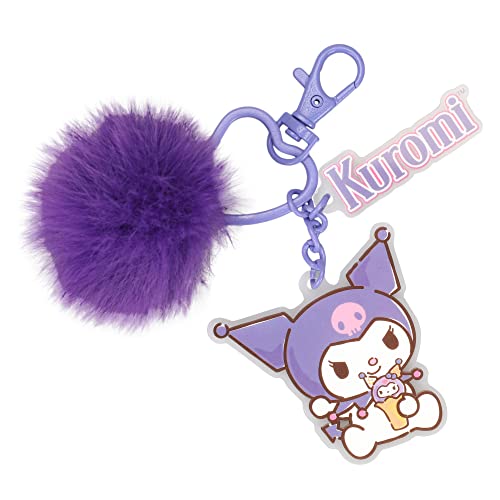 Porte-clés Kuromi cœur Bioworld bijou de sac Sanrio à breloques suspendues