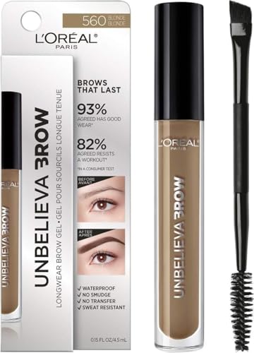 Best Eyebrow Pencils for Gray Hair: 9 Expert-Tested Picks That Actually Work (2026) 10 L'Oreal Paris Unbelieva-Brow Longwear Waterproof Tinted Brow Gel, Smudge-resistant, Transfer- Proof, Quick Drying, Easy and quick application with precise brush, Blonde, 0.15 fl. oz.