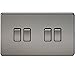 Price comparison product image Knightsbridge SF4100BN Screwless 10 A 4-Gang 2 Way Switch, Black Nickel