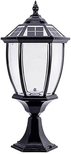 ZEELYDE Luces de poste al aire libre, luz solar de pilar para jardín, jardín, villa, lámpara de pilar de pared al aire libre, impermeable, luz de