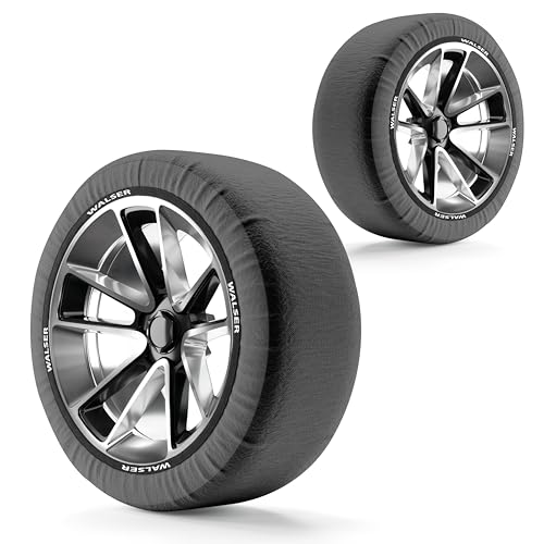 Walser Premium Cadenas de Nieve Easygo, Juego de 2 Cadenas de Nieve Textiles, Cadenas de Nieve de Tela para Coche, Cadenas de Nieve Textiles, Cadenas de Invierno Coche Gris/Negro XL
