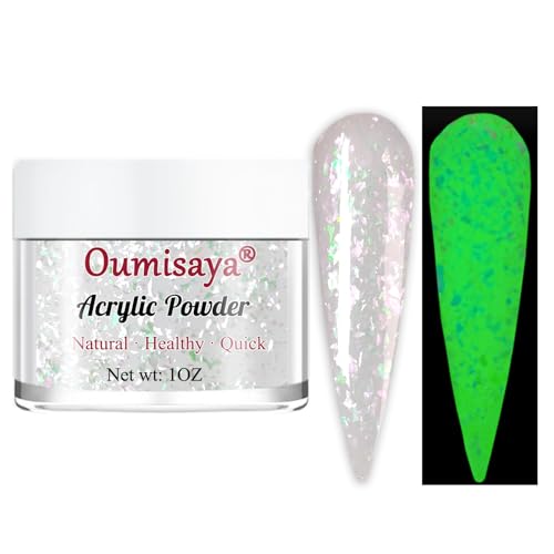 Glow in the dark Clear Glitter Acrylic Nail Powder Colors
