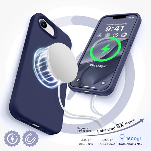Image of GolbinBox Magnetic for iPhone 17e /16e Case, Silicone Cover, Midnight Blue