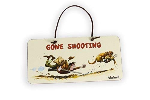 thelwell Gone Shooting Door Sign Gifts for people who hunt and shoot