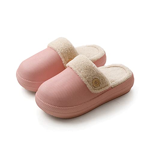 Chaussons pour hommes et femmes en coton chaud avec fond épais pour la maison