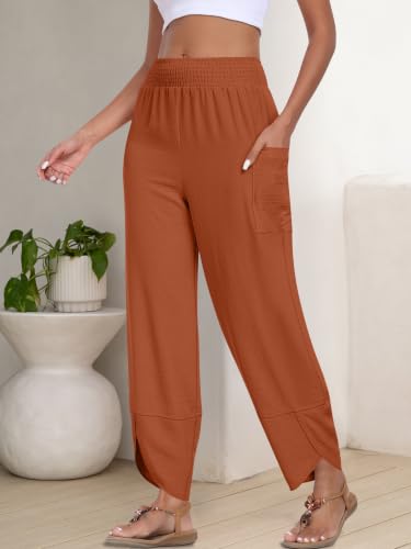 Image of ANRABESS Womens Wide Leg Palazzo Capri Barrel Pants