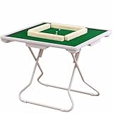 35.4’’ Folding Mahjong Table, Square 4 Player Card Game Table with Felt Green Surface, Durable Metal Domino Table with Drawers and Cup Holders - Ideal for Game Nights & Parties