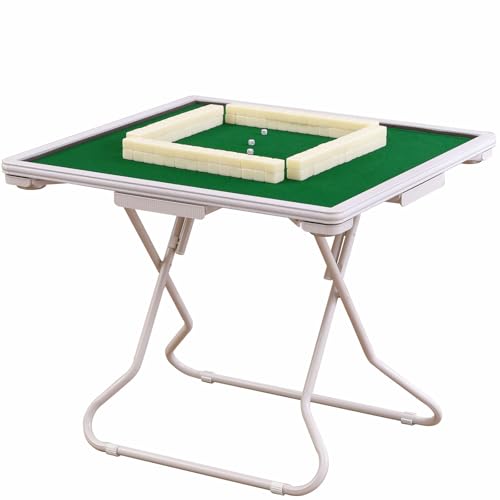 Mesa plegable de Mahjong para 4 jugadores con superficie verde