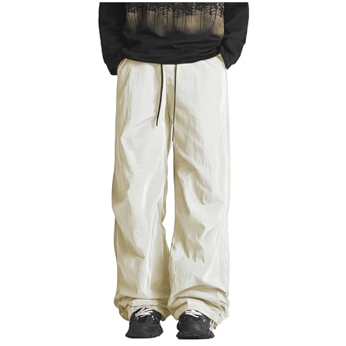 Akklian Mens Baggy Wide Leg Snowboard Snow Pant Casual Waterproof Loose Drawstring Elastic Waist Hip Hop Streetwear Unisex