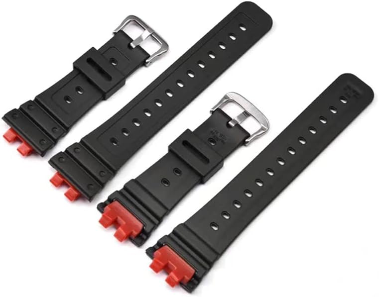 Resin Strap for GMW-B5000 with Stainless Steel Hoop Black Waterproof Rubber Replacement Bracelet