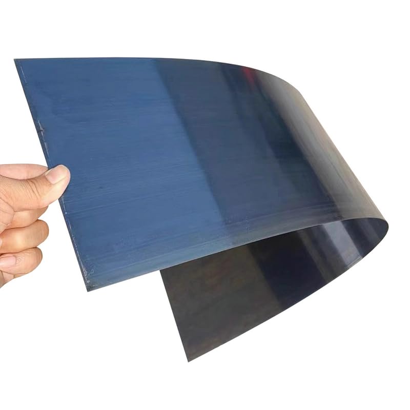 1 Piece DIY Spring Manganese Steel Strip Hardened Blue Hard Manganese Steel Strip in Coils 65MN Spring Steel Sheet Row (Black, 0.3X200X200MM)