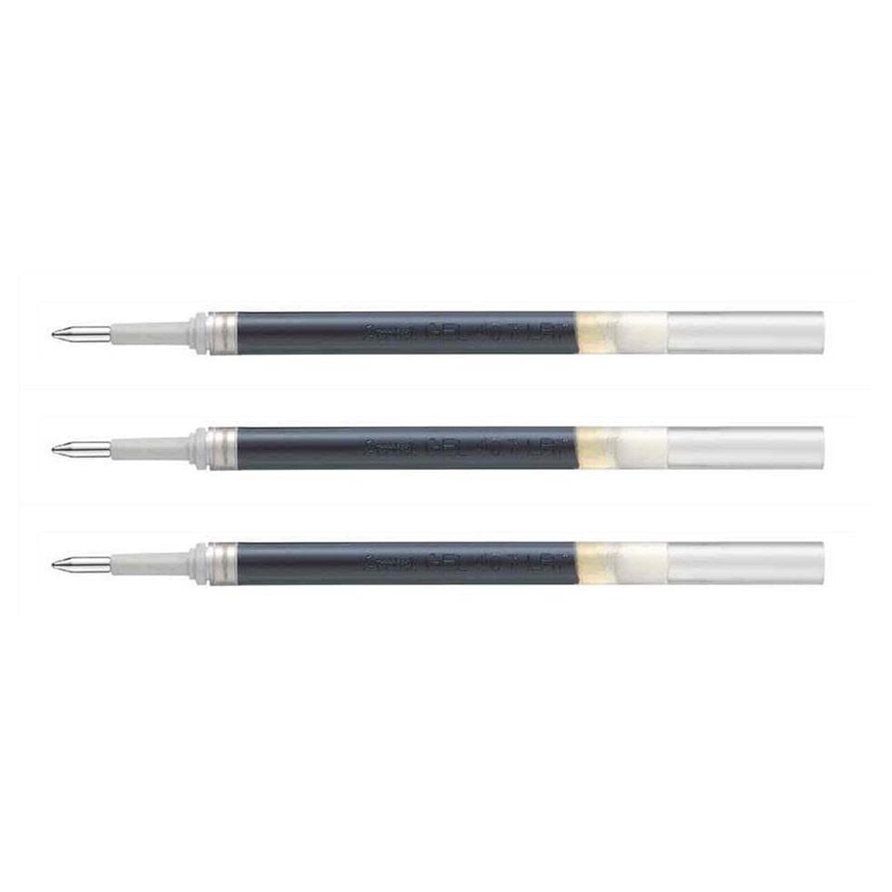 PENTEL Pack of 3 Refills for Gel Rollerball Pens LR7 Sepia