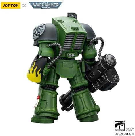 JOYTOY Action Figures Warhammer 40K Terminator Squad 1/18 Movable Model Collectible Figurine Ages 15+ (Salamanders Terminator 3 with Power Fist and Assault Cannon) - 2