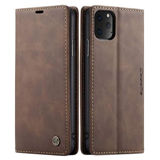 SINIANL iPhone 11 Wallet Case iPhone 11 Leather Case, Book Folding Flip Case with Kickstand Credit Card Slot Magnetic Closure Protective Cover for Apple iPhone 11 2019 6.1 inch - Coffee