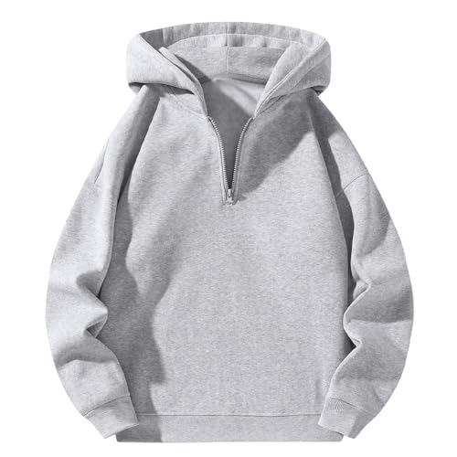 Men's Half Zip Hoodies Quarter Men's Quarter Zip Hoodies Long Sleeve Drop Shoulder Sweatshirt Casual Pullover2