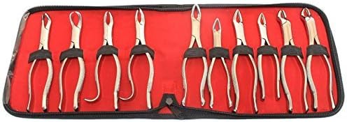 Bdeals 10 Pcs Dental Extracting Forceps kit with Velvet Pouch Good Quality