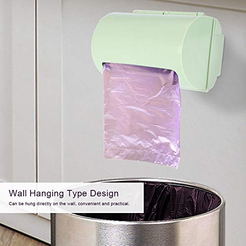 Image of Qiilu Trash Bag Storage Box Back Adhesive Wall Mount Trash Garbage Plastic Bag Storage Box Organizer Blue (Green)
