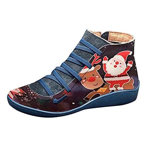 SHZFGUI Womens Christmas elements Pattern Booties Cover