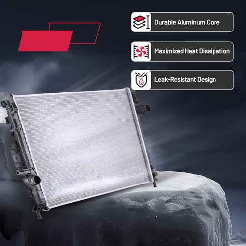 Image of BDFHYK 13352 Aluminum Radiator for Ford Focus 2013-2018, CU13352 DPI 13352, 1-Row 16mm Core, Direct Fit Replacement