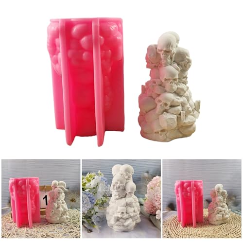 Moule silicone crâne Halloween haute précision pour bougie et résine - 3