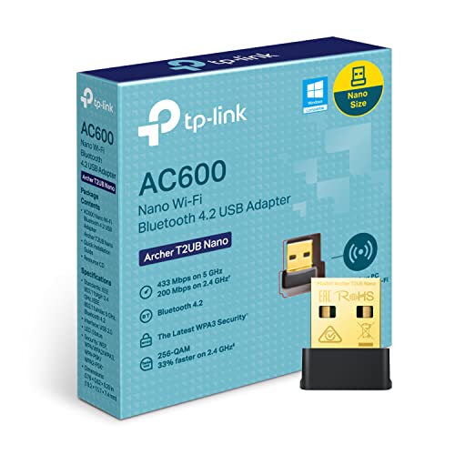 TP-Link Archer T2UB Nano WiFi Dongle, AC600 Bluetooth 4.2 USB hight speed wifi Adapter for PC/Laptop