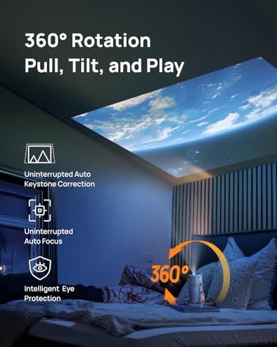 Image of XGIMI 2025 MoGo 4 Laser Portable Projector, 1080P FHD Resolution, 550 ISO Lumens, Google TV & Netflix, 4K Support, 360Adjustable Stand, 2.5Hrs of Playtime, 2x6W Harman Kardon, 4Filters