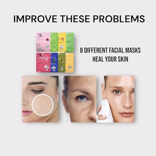 Skincare Face Masks,Organic Face Masks,Collagen Face Masks,Anti-Aging Facial Masks,Skincare Face Masks,Exfoliating Masks,Hydrating Facial Masks,Skincare For All Skin Types.8 Sheets - Image 4