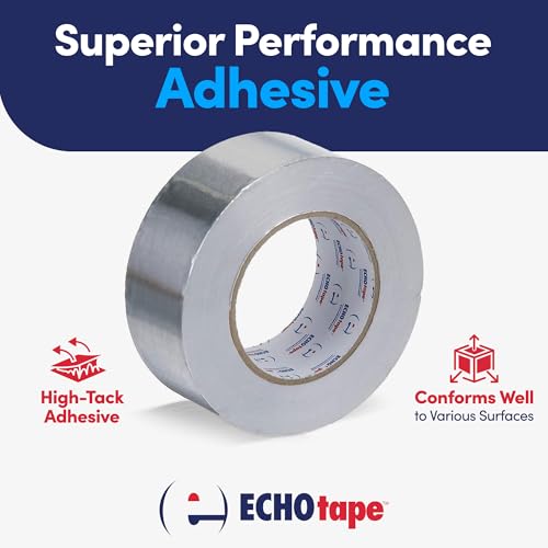 Image of ECHOtape MT-A7772 | All Weather Aluminum Foil Tape | Indoor-Outdoor Tape | Vapor Sealing Tape | FSK Seaming Tape | Silver Tape | Sealing Tape | Patching Tape | Seam Tape | 2.83 in x 50 yds