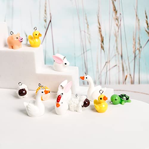 Benospace 50 Pcs Resin Animal Charms Pendant Cute Goose Duck Cow Bee Chicken Rabbit Turtle Hedgehog Sheep Pig Beads Diy Accessories Farm Theme Jewelry Supplies Making For Bracelet Necklace Earring #TOP3