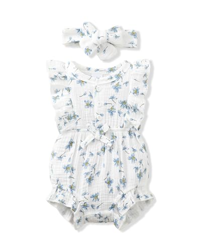 Image of Renotemy Newborn Infant Baby Girl Clothes Rompers Summer Jumpsuits Short Sleeve Romper Infant Baby Clothes Girl