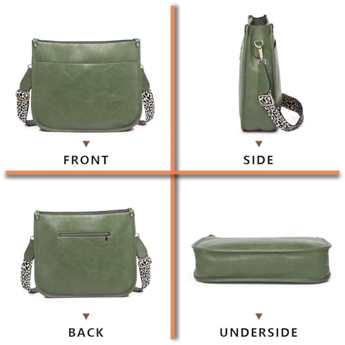 Image of AUYOCO Vegan Leather Crossbody Bags for Women, Crossbody Purse with Guitar Strap Zipped Pockets Handbag Shoulder Bag